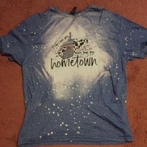 Blue Graphic Tee with Hometown Design